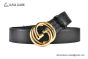 Gucci GG Marmont Reversible Belt Black Calf/Crocodile Leather With Yellow Gold Interlocking G Buckle