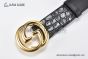 Gucci GG Marmont Reversible Belt Black Calf/Crocodile Leather With Yellow Gold Interlocking G Buckle