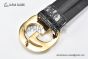 Gucci GG Marmont Reversible Belt Black Calf/Crocodile Leather With Yellow Gold Interlocking G Buckle
