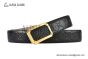 Gucci Signature Leather Belt Black Leather With Rose Gold Rectangular buckle with Gucci trademark