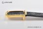 Gucci Signature Leather Belt Black Leather With Rose Gold Rectangular buckle with Gucci trademark