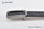 Gucci Signature Leather Belt Black Leather With Gray Steel Rectangular buckle with Gucci trademark