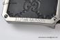 Gucci Signature Leather Belt Black Leather With Gray Steel Rectangular buckle with Gucci trademark
