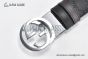 Gucci Reversible Cucci Signature Belt Black Leather With Stainless Steel Interlocking G Buckle