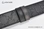 Gucci Reversible Cucci Signature Belt Black Leather With Gray Steel Interlocking G Buckle