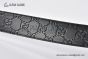 Gucci Reversible Cucci Signature Belt Black Leather With Gray Steel Interlocking G Buckle