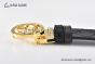 Gucci Reversible Cucci Signature Belt Black Leather With Yellow Gold Interlocking G Buckle