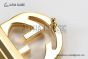 Gucci Reversible Cucci Signature Belt Black Leather With Yellow Gold Interlocking G Buckle