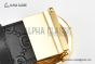 Gucci Reversible Cucci Signature Belt Black Leather With Yellow Gold Interlocking G Buckle