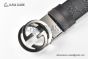 Gucci Reversible Cucci Signature Belt Black Leather With Gray Steel Interlocking G Buckle