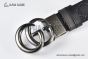 Gucci GG Marmont Reversible Belt Black Calf Leather With Gray Steel Double G Buckle