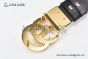 Gucci GG Marmont Reversible Belt Black Calf Leather With Yellow Gold Double G Buckle