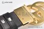 Gucci GG Marmont Reversible Belt Black Calf Leather With Yellow Gold Double G Buckle