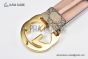 Gucci GG Supreme Belt Beige/ebony Canvas With Yellow Gold Interlocking G Buckle