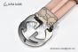 Gucci GG Supreme Belt Beige/ebony Canvas With Gray Steel Interlocking G Buckle