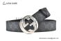 Gucci GG Supreme Belt Black/grey Canvas With Stainless Steel Interlocking G Buckle