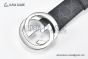 Gucci GG Supreme Belt Black/grey Canvas With Stainless Steel Interlocking G Buckle
