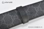 Gucci GG Supreme Belt Black/grey Canvas With Gray Steel Interlocking G Buckle