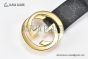 Gucci GG Supreme Belt Black/grey Canvas With RG Interlocking G Buckle
