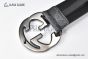 Gucci GG Supreme Belt Black/grey Canvas With Gray Steel Interlocking G Buckle