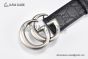 Gucci GG Marmont Embossed Leather Belt Black Leather With Gray Steel Double G Buckle