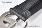 Gucci GG Marmont Embossed Leather Belt Black Leather With Gray Steel Double G Buckle
