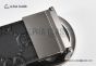 Gucci Reversible Cucci Signature Belt Black Leather With Gray Steel Interlocking G Buckle