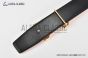 HERMES Reversible Belt Orange/Black Leather with Yellow Gold Tonight buckle
